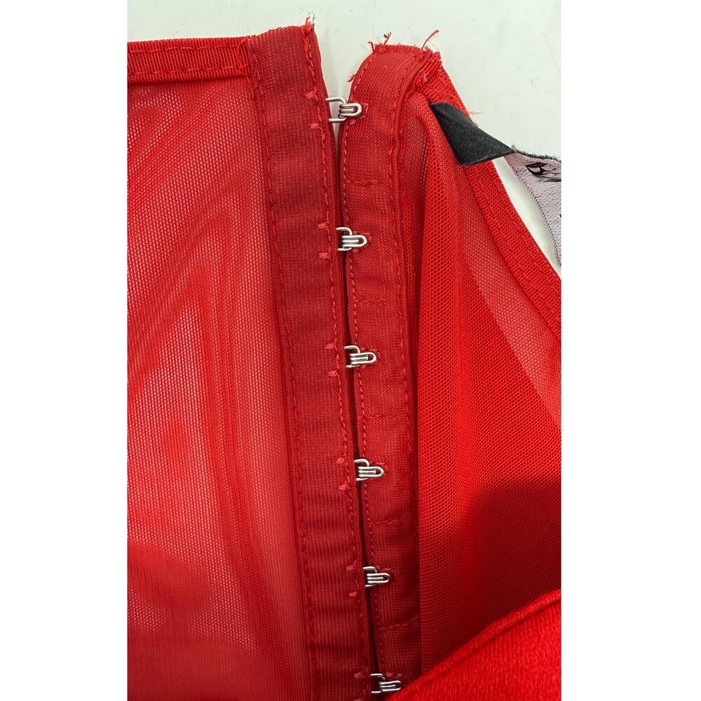 Zara Red Bustier Bralette Top Padded Crop Going Out Party Night Size M - Picture 8 of 9